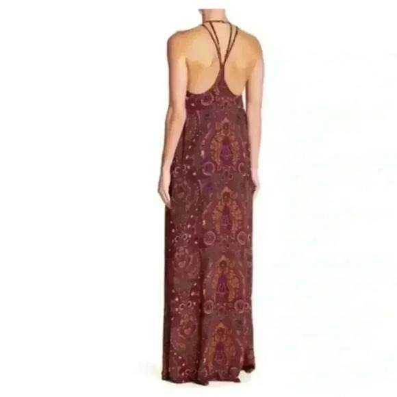 Show Me Your Mumu Flirtini Halter Maxi Dress in Princess Plum Size M - Picture 3 of 7